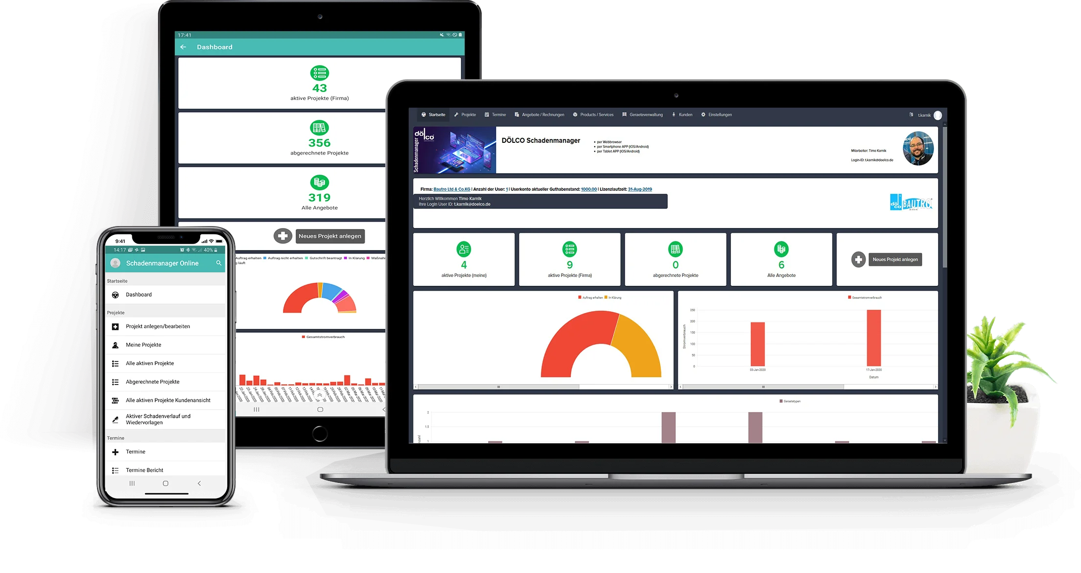 DÖLCO Schadenmanager App auf dem Smartphone